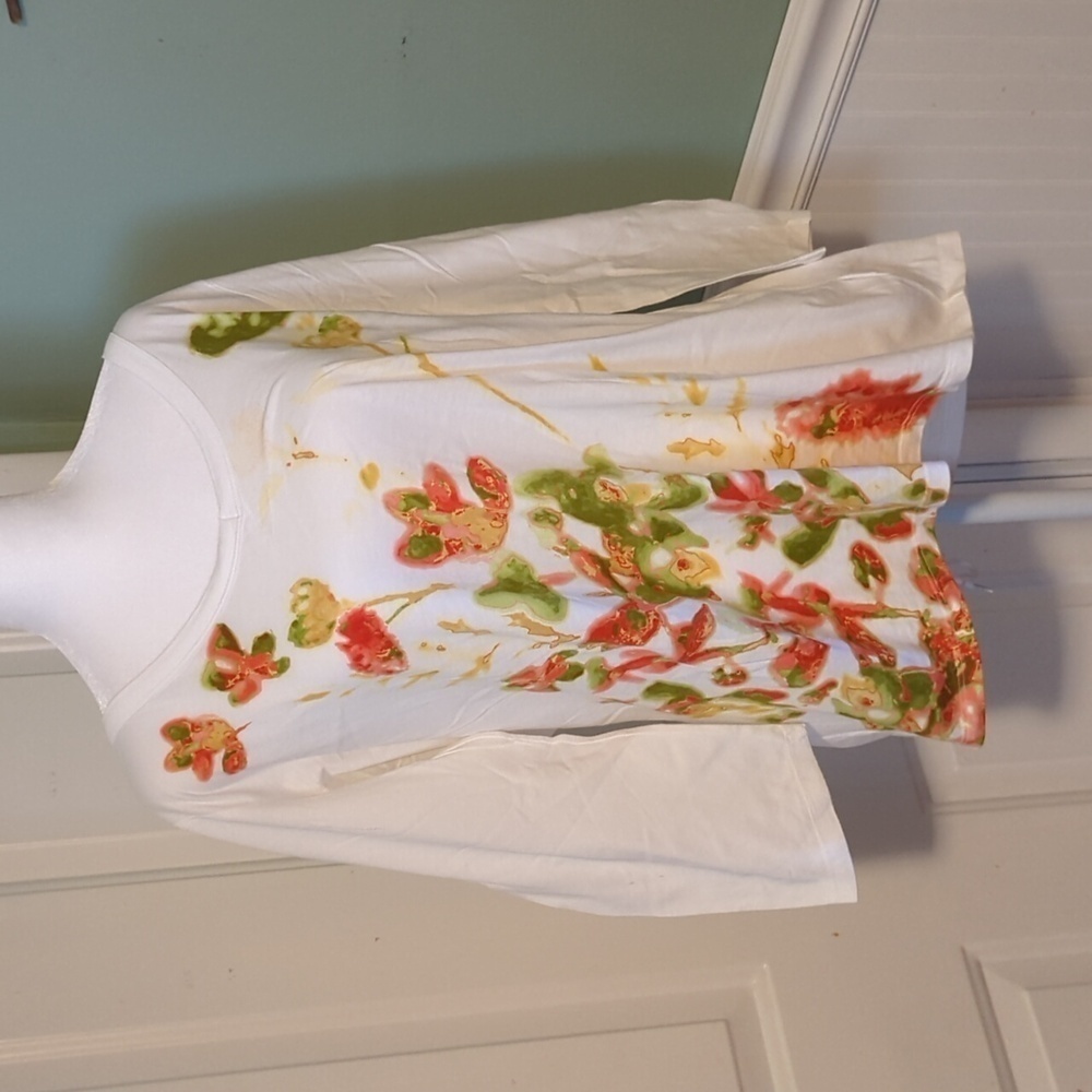 Talbots Floral Scoop Neck Top XL or 1X